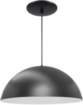 Pendente Meia Esfera Em Alumínio Preto - Click Injet