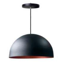 Pendente Meia Esfera Preto E Cobre Para 1 Lâmpada E27 Reue