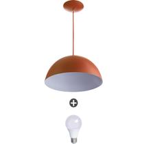 Pendente Meia Lua 30 Alumínio Cobre Com Lampada