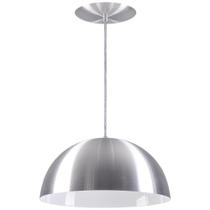 Pendente Meia Lua 34cm Luminária Alumínio Escovado - Rei da Iluminação Pendente Meia Lua 34cm Luminária Alumínio Escovado - Rei da Iluminação