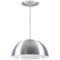 Pendente Meia Lua 50cm Luminária Alumínio Escovado - Rei da Iluminação