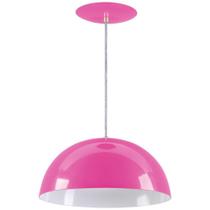 Pendente Meia Lua 50cm Luminária Alumínio Rosa - Rei da Iluminação Pendente Meia Lua 50cm Luminária Alumínio Rosa - Rei da Iluminação