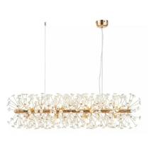 Pendente Mensae AstraLED Retangular Metal Dourado Cristal Translúcido 12xG9 Pendente Mensae AstraLED Retangular Metal Dourado Cristal Translúcido 12xG9