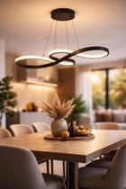 Pendente Mesa Jantar Espiral Led Infinito Moderno Zig zag 3em1 Pendente Mesa Jantar Espiral Led Infinito Moderno Zig zag 3em1