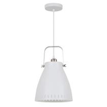 Pendente Metal Branco/Cromado 1E27 26,5X35CM QPD1159-BR