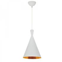 Pendente Metal Branco Fosco Interior Dourado 1E27 18x38,5cm