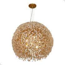 Pendente Metal Com Castanhas De Cristal Dente De Leão 30CM