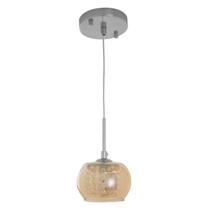 Pendente Metal Cristal Vidro Ambar 12cm Yamamura