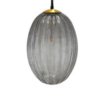 Pendente Metal Dourado com Vidro Fumê Moderno Pendente Metal Dourado com Vidro Fumê Moderno