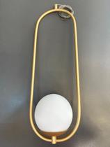 Pendente metal dourado com vidro leitoso 16x50cm 1XG9 - Old Artisan