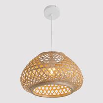 Pendente Metal Fibra Natural Bambu