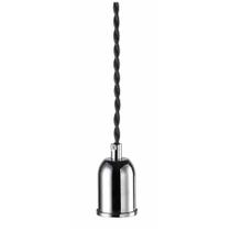 Pendente Metal Ø4cmx8cm CR Prata 1L E27 Fio Cabo Silver Pendente Metal Ø4cmx8cm CR Prata 1L E27 Fio Cabo Silver