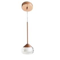 Pendente Metal Rose Gold Acrílico Transparente 7cm LED 7W 3 em 1 Bivolt Pendente Metal Rose Gold Acrílico Transparente 7cm LED 7W 3 em 1 Bivolt