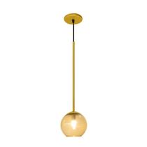 Pendente Mini Higher Ø15cm Dourado com Globo Âmbar para 1 Lâmpada G9