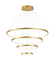 Pendente moderno arco led redondo dimensão 80/60/40/20cm Dourado 3.000k fio 4 metros - Sindora