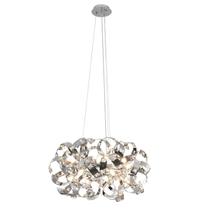 Pendente Moderno Cromado com Cristais 12G9 65cm Pendente Moderno Cromado com Cristais 12G9 65cm