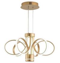 Pendente Moderno Dourado 50cm Led 60W 3 em 1 Bivolt - PARIS LUZ