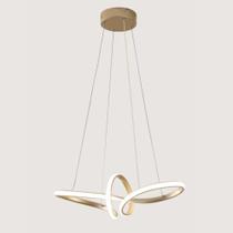 Pendente Moderno Dourado 58cm Led 35W 3 em 1 Bivolt - PARIS LUZ