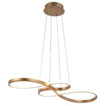 Pendente Moderno Dourado 75cm Led 40W 3 em 1 Bivolt