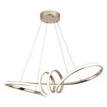 Pendente Moderno Dourado 76cm Led 45W 3 em 1 Bivolt - PARIS LUZ