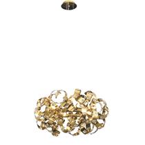 Pendente Moderno Dourado com Cristais 12G9 65cm Pendente Moderno Dourado com Cristais 12G9 65cm