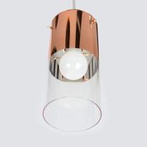 Pendente Moderno First Cobre Luminária Regulável Vidro - LLUM Bronzearte