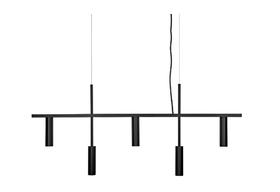 Pendente Moderno Geométrico Minimalista Slim P/5 Mini Dicroicas Tubo horizontal retangular 1,0m