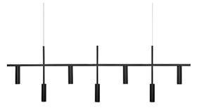 Pendente Moderno Geométrico Minimalista Slim P/7 Mini Dicroicas Tubo horizontal retangular 1,20m