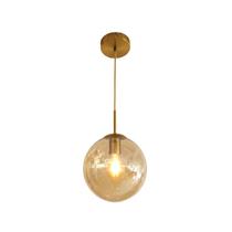 Pendente Moderno Glass Dourado Globo de Vidro Âmbar 20cm