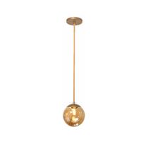 Pendente Moderno Jabuticaba Dourado 1 Esfera Globo de Vidro