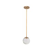 Pendente Moderno Jabuticaba Dourado 1 Esfera Globo de Vidro