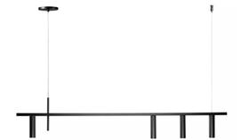 Pendente Moderno Linear Metálico Tubular Para 4 Mini Dicroicas Tubo Horizontal retangular - 1,0m