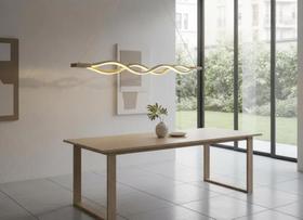 Pendente Moderno Mesa De Jantar Espiral Dourado Led Infinito