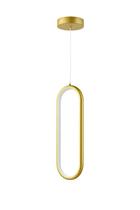 Pendente Moderno Oval Dourado 38cm Led 18W 3000K Bivolt 15768-PL Pendente Moderno Oval Dourado 38cm Led 18W 3000K Bivolt 15768-PL