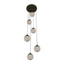 Pendente Moderno Preto 36cm 6 Globos Pé Direito Alto Sala Vão de Escada Pendente Moderno Preto 36cm 6 Globos Pé Direito Alto Sala Vão de Escada