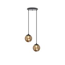 Pendente Moderno Preto Globo Duplo P/ Sala Espaço Gourmet Pendente Moderno Preto Globo Duplo P/ Sala Espaço Gourmet