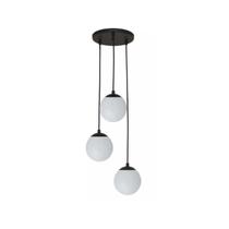 Pendente Moderno Preto Globo Triplo P/ Sala Espaço Gourmet Pendente Moderno Preto Globo Triplo P/ Sala Espaço Gourmet