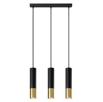 Pendente Moderno Slim Luxo Tubular Bicolor Para 3 Dicroicas Canopla Retangular 45cm