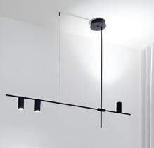 Pendente Moderno Slim Minimalista Tubular Para 3 Mini Dicroicas Luz em 2 Direções -1,00m Pendente Moderno Slim Minimalista Tubular Para 3 Mini Dicroicas Luz em 2 Direções -1,00m