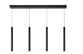 Pendente Moderno Slim Tubular Metálico Linear P/4 Mini Dicroicas Tubos 45cm