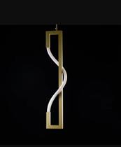Pendente moderno sofisticado geométrico metálico retangular iluminação mangueira LED 360 -70cm