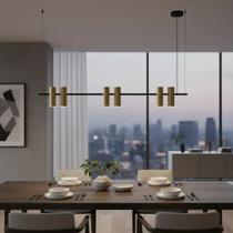 Pendente Moderno Tubular Linear Slim P/6 Mini Dicroicas 1,20m