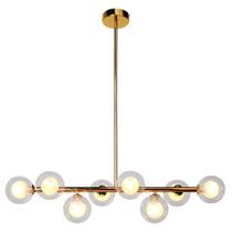 Pendente Molecular Dourado com Globos Transparente 77cm 8G9