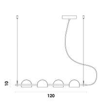 Pendente muffin branco (c)88cm (l)33cm (a)13cm 4x7,5w 3000k 2000lm led