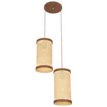 Pendente Muller Straw Nogueira Palha 2 Lâmpadas 2552NG Pendente Muller Straw Nogueira Palha 2 Lâmpadas 2552NG