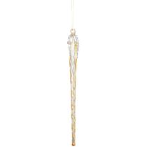 Pendente natalino de vidro torcido com apliques Grillo 25 cm Pendente natalino de vidro torcido com apliques Grillo 25 cm