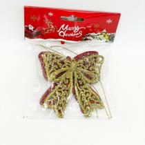 Pendente Natalino Laços c/6 Unid. Vermelho, Dourado e Prata REF. BN0409