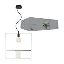 Pendente Nature Quadrado Aço Preto p/1 E27 Bivolt - Avant