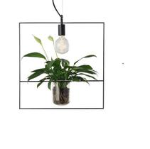 Pendente Nature Quadrado Em Aço Preto E27 Bivolt Avant