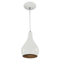 Pendente Nepal Drop Premium Gourmet em Aluminio Branco/Cobre - MARRYLUZ